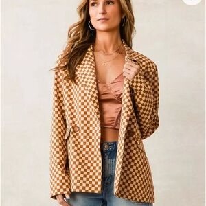 Willow and root checkered blazer